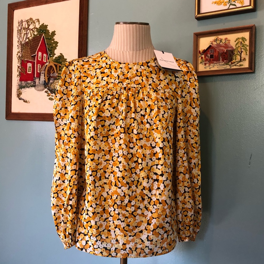 WHO WHAT WEAR long sleeve blouse